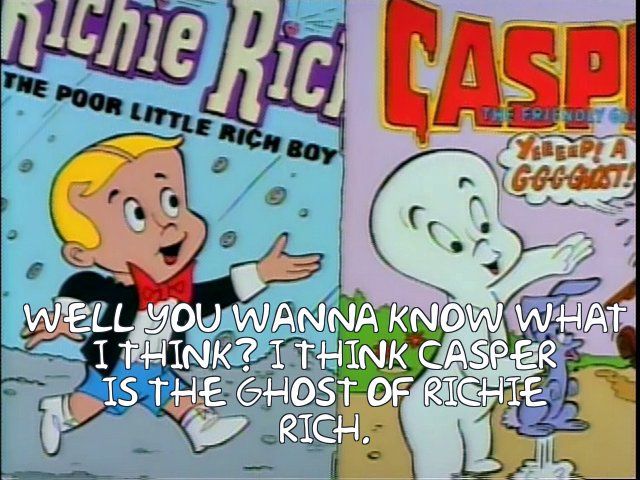 Simpsons Thinking Casper is Richie Rich