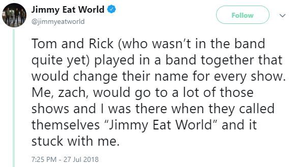 Jimmy Eat World Name Tweet
