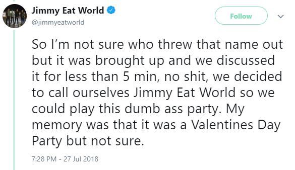 Jimmy Eat World Tweet Name