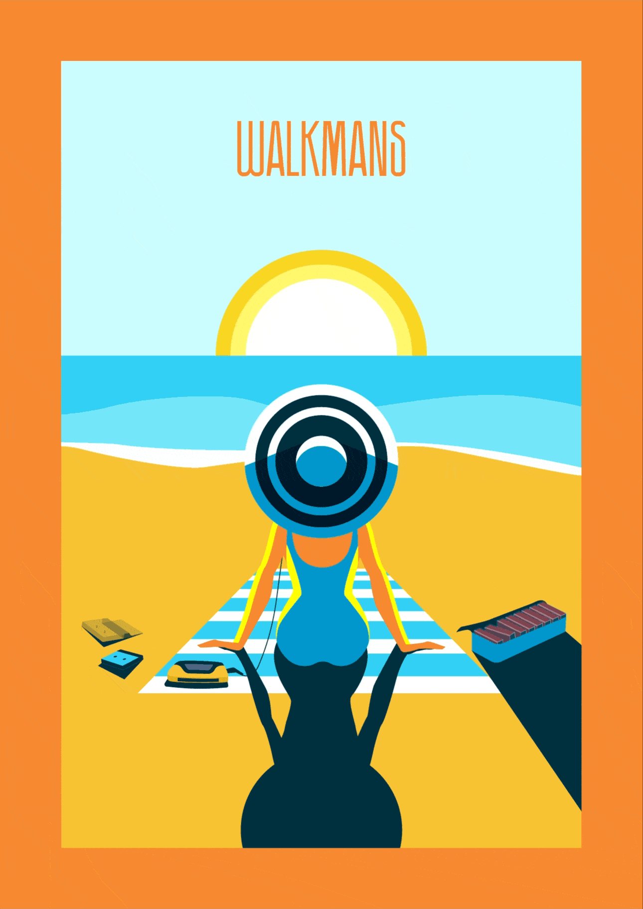 Walkman on a beach