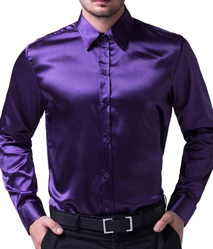 purple satin shirt