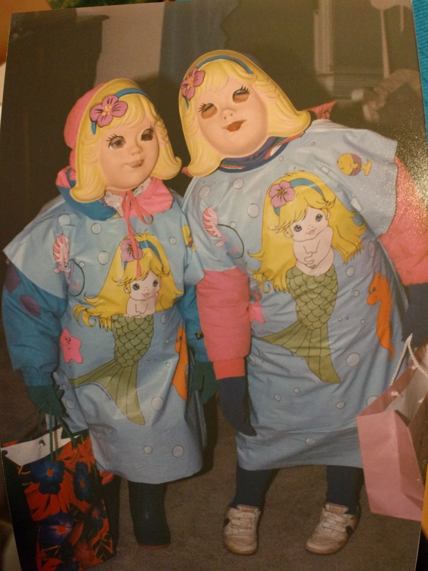 Two girls dressed up for Halloween